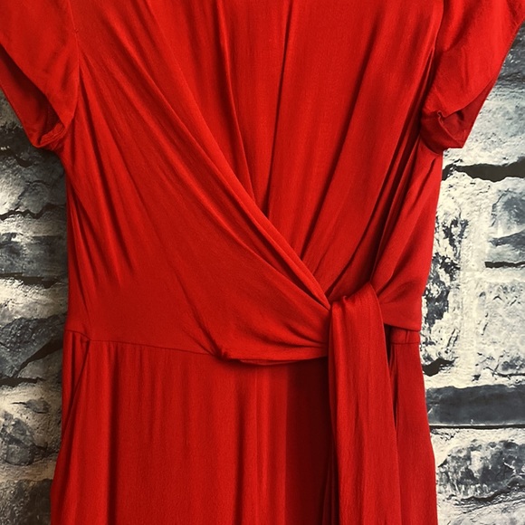 Maeve by Anthropologie Overlapping Tie Top Wide Leg Pant Jumpsuit - Picture 4 of 11